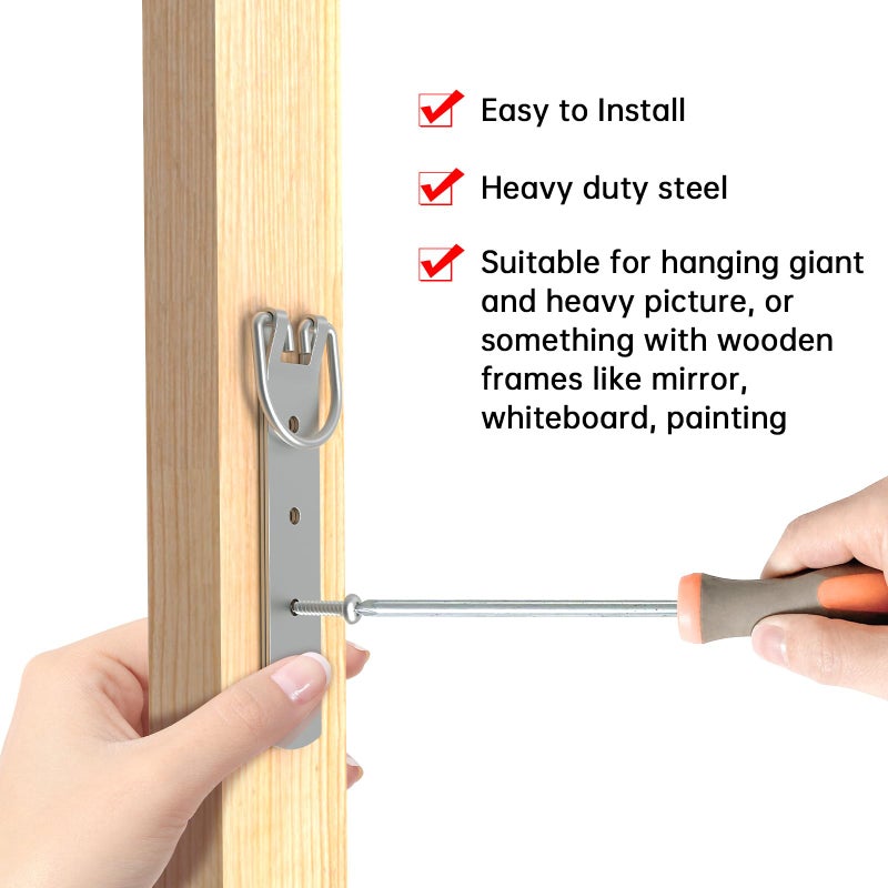 appacare قطعتان من شماعات الصور شديدة التحمل، شماعة كبيرة على شكل حرف D لتعليق إطار الصورة، مجموعة تعليق الصور - Image 2